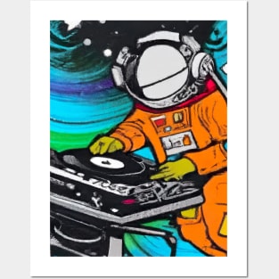 Astronaut DJ In Space Posters and Art